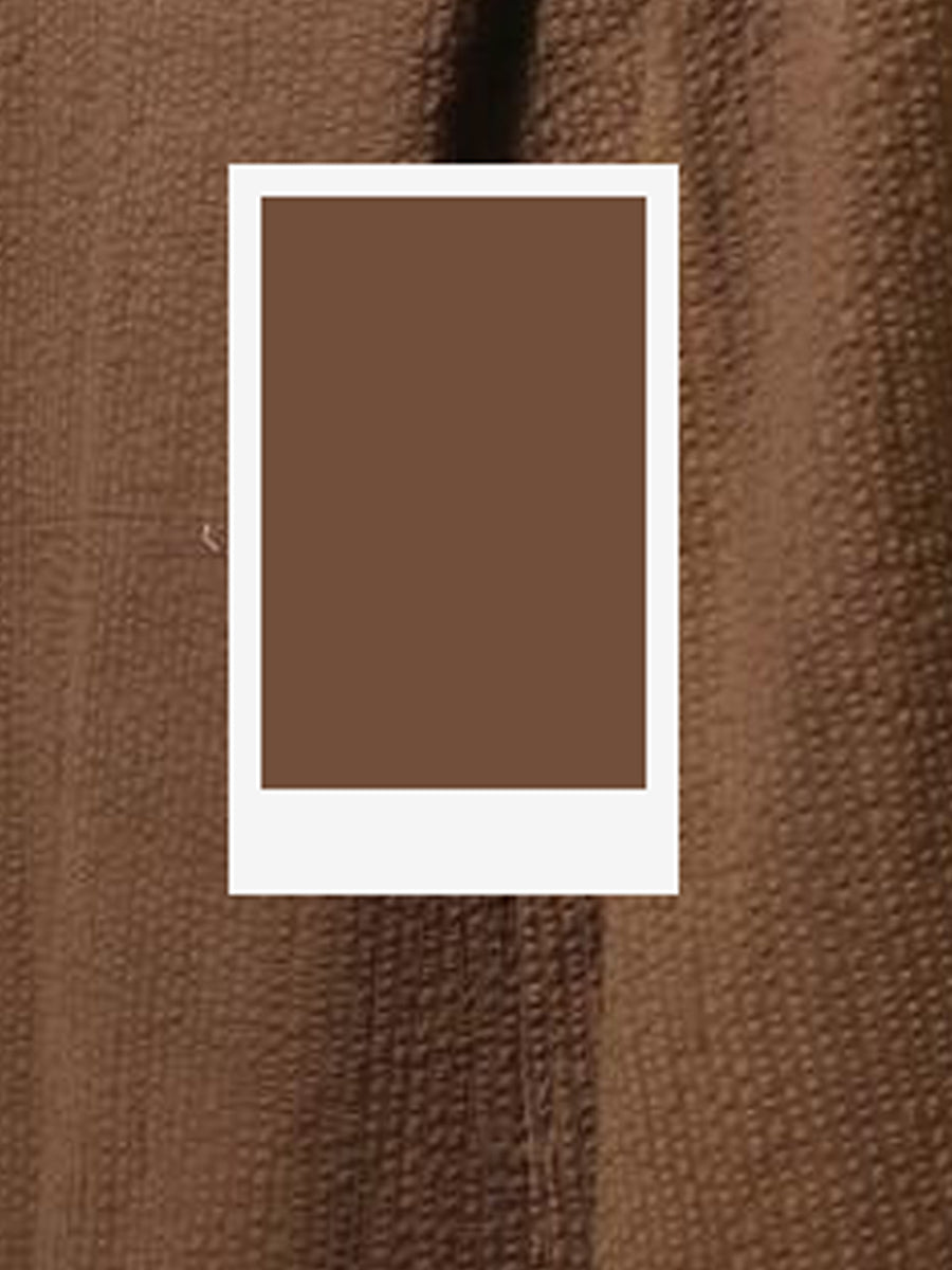 pantone shade of rustic brown seersucker cotton