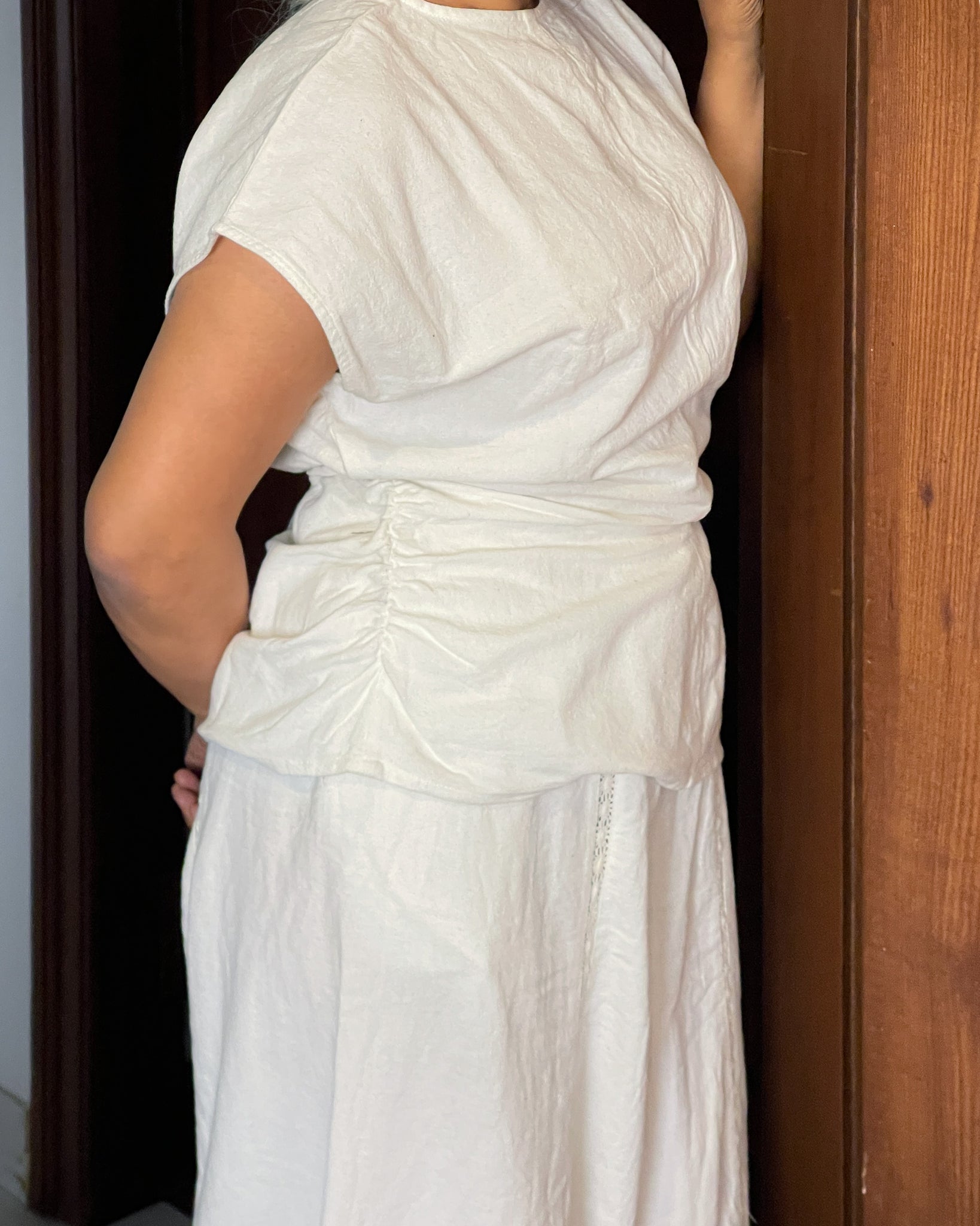 Efforts & Ease Top | Moss Texture | White