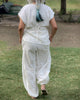 Busy & Breathe Pant | Moss Texture | White