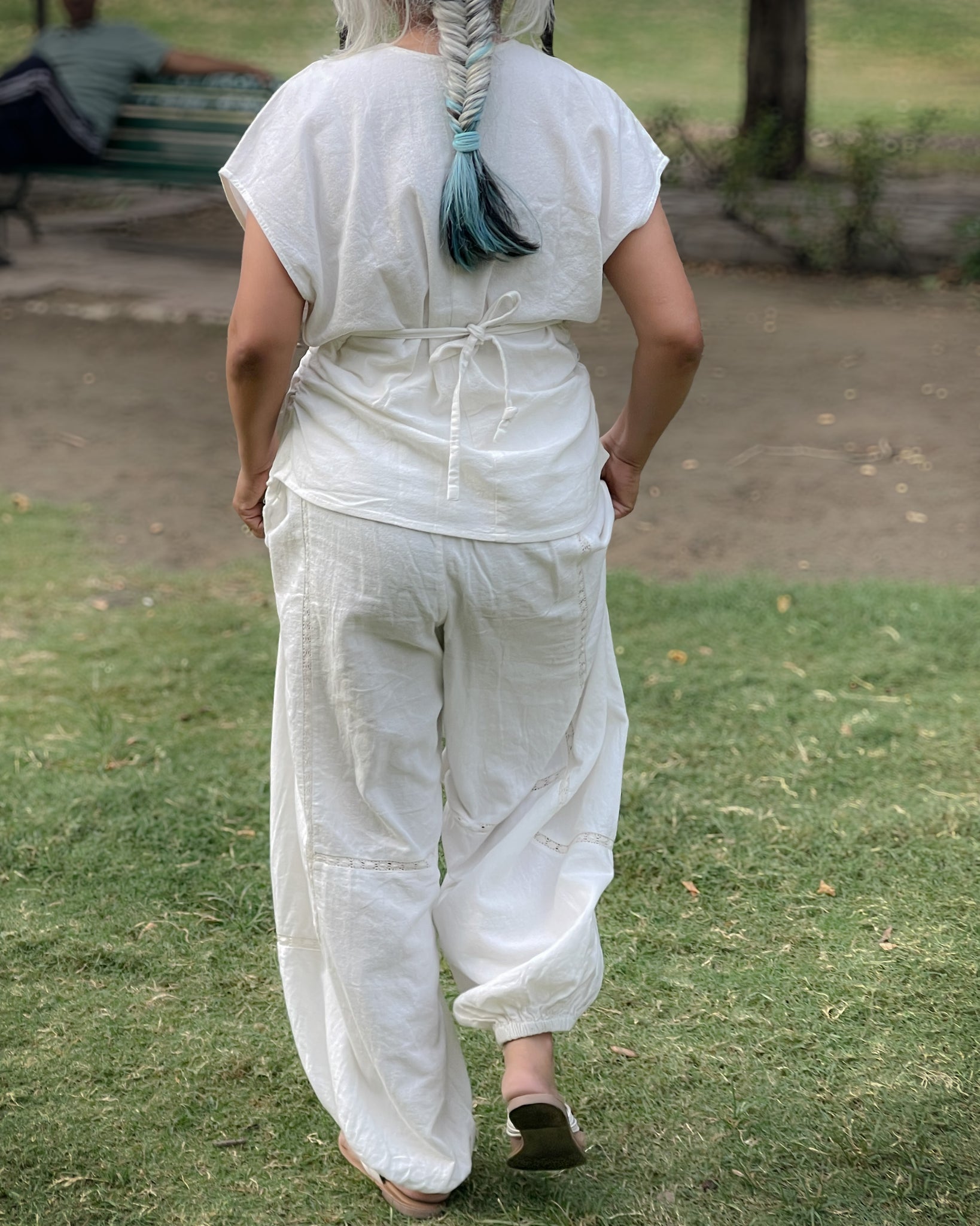 Efforts & Ease Top | Moss Texture | White