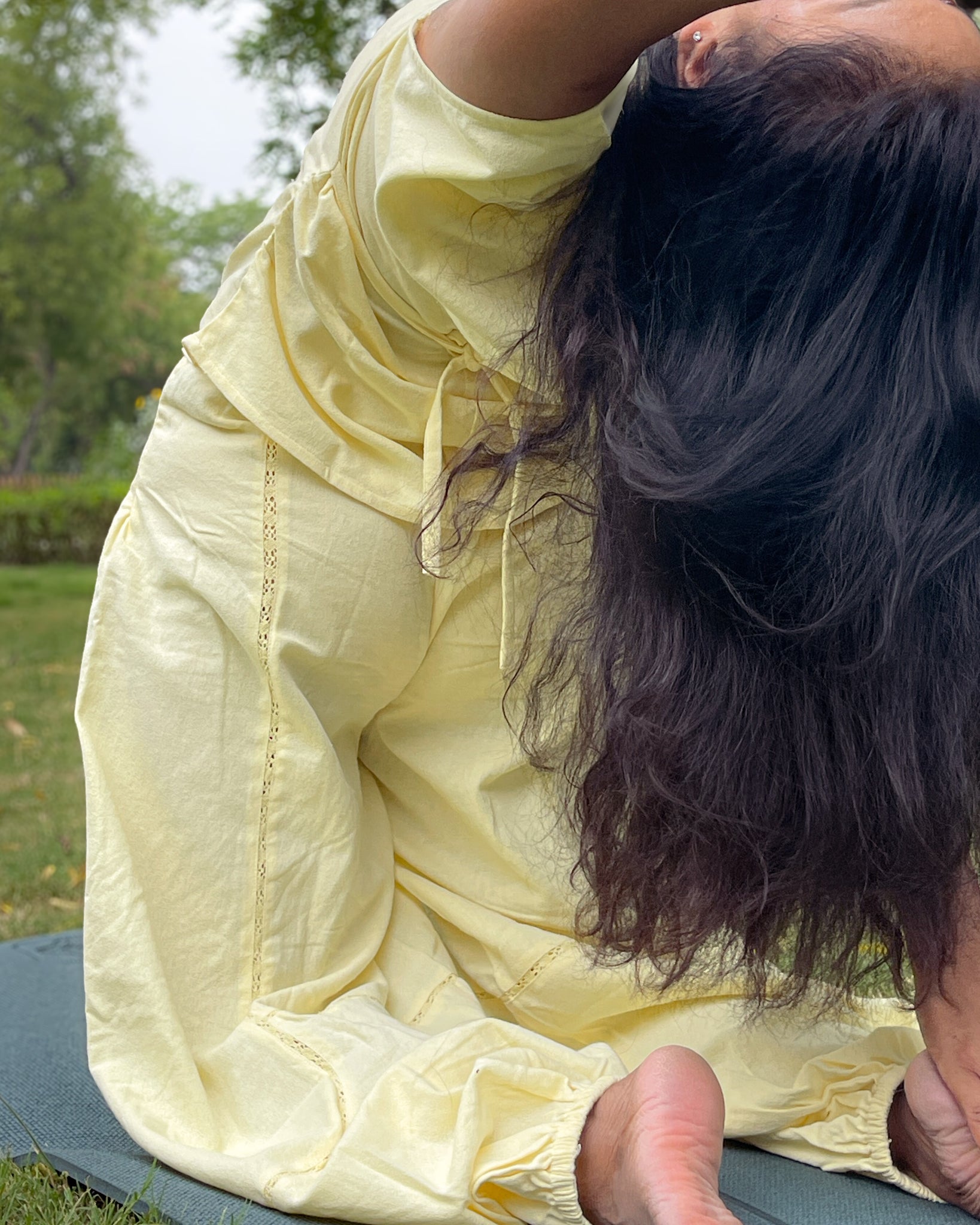 Efforts & Ease Top | Moss Texture | Butter Yellow