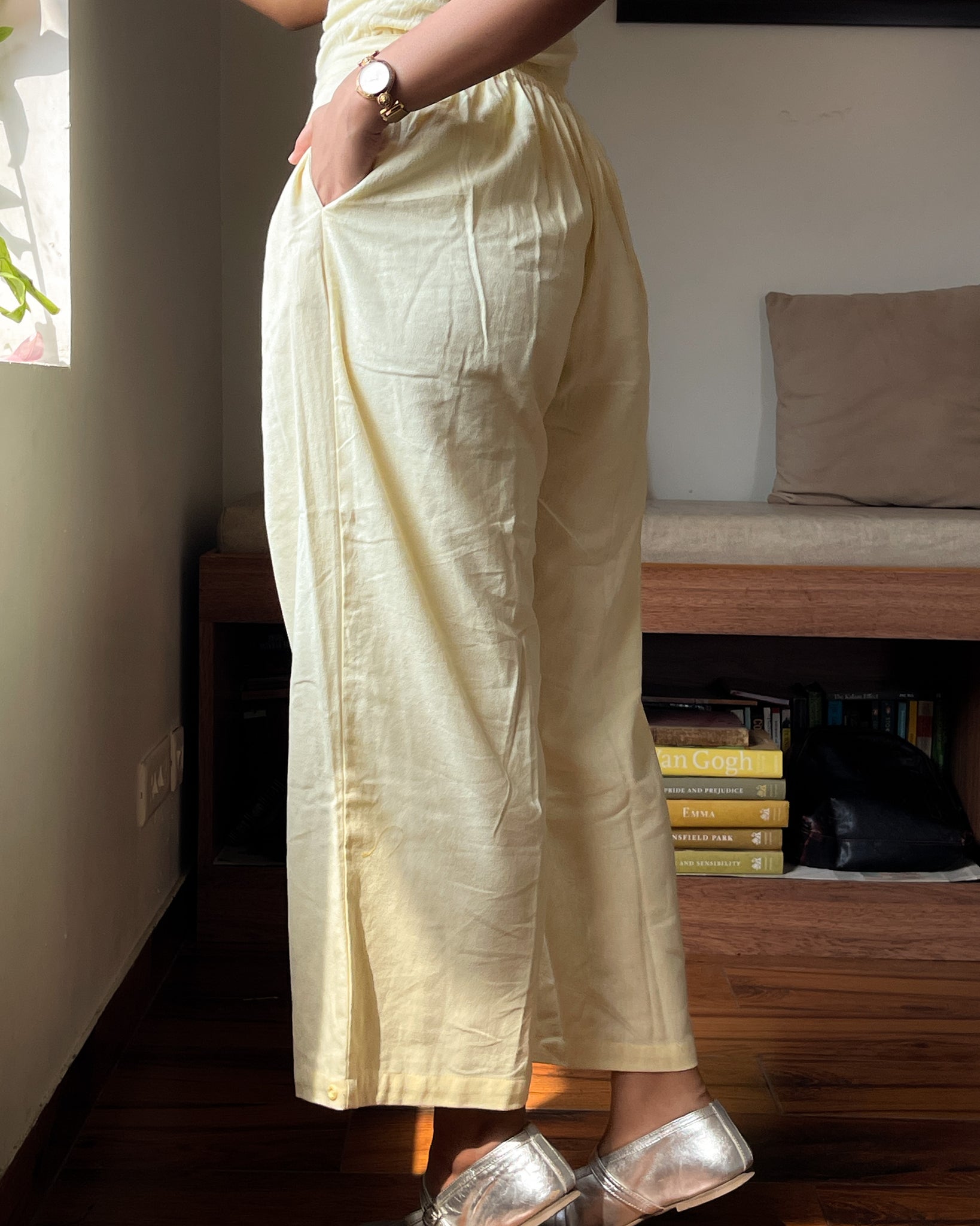 Routine & Return Pant | Moss Texture | Butter Yellow
