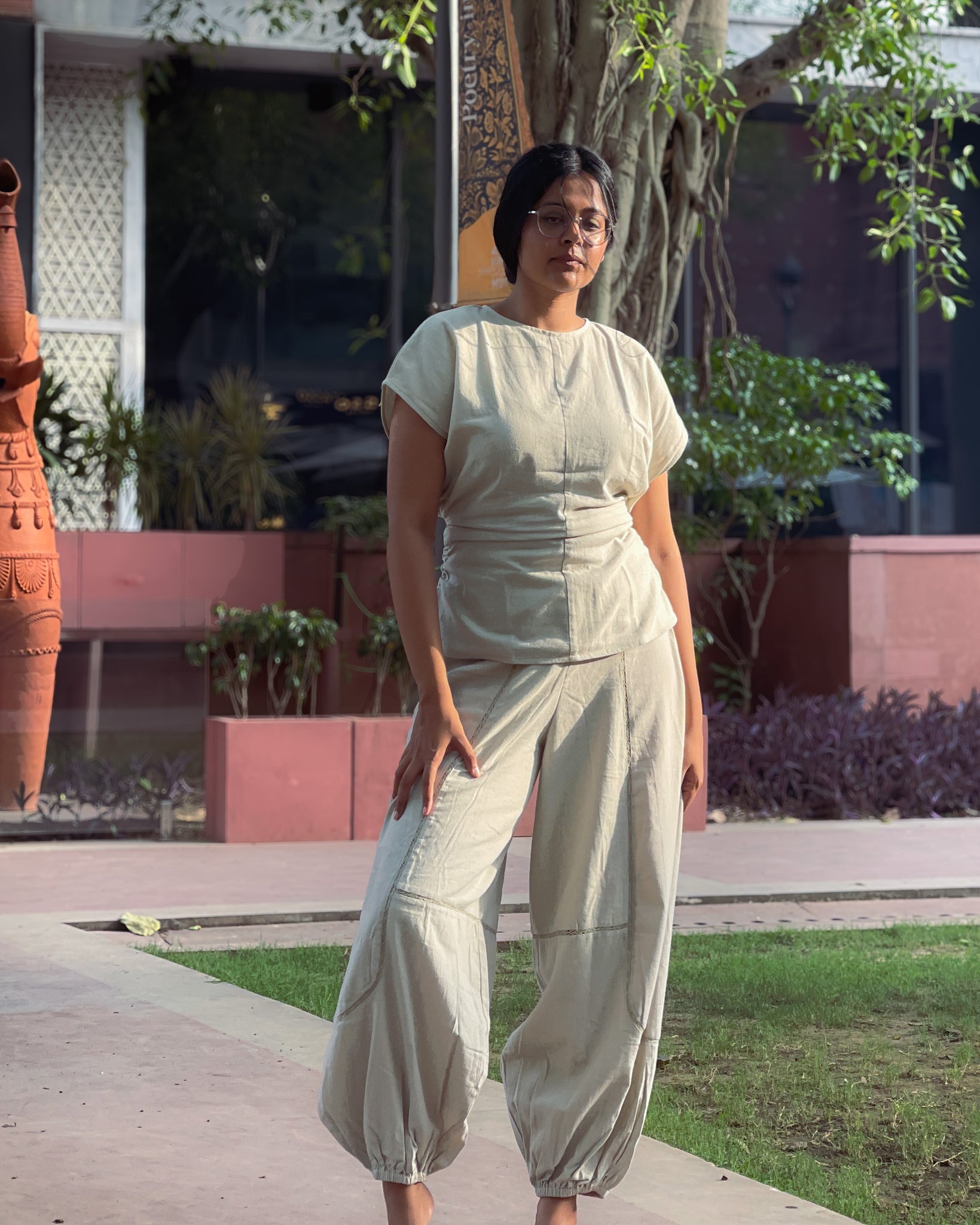 Busy & Breathe Pant | Moss Texture | Stoney Sage