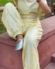Busy & Breathe Pant | Moss Texture | Butter Yellow