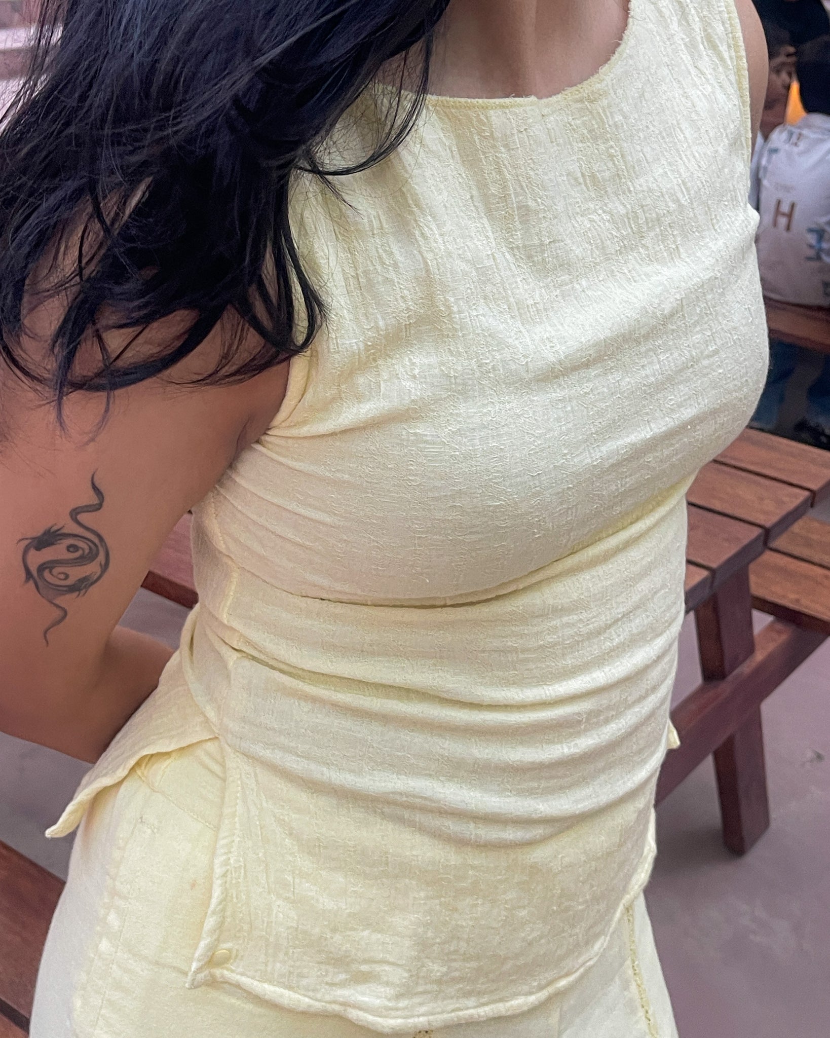 Hurry & Hold Crinkle Top | Butter Yellow | Double Layer