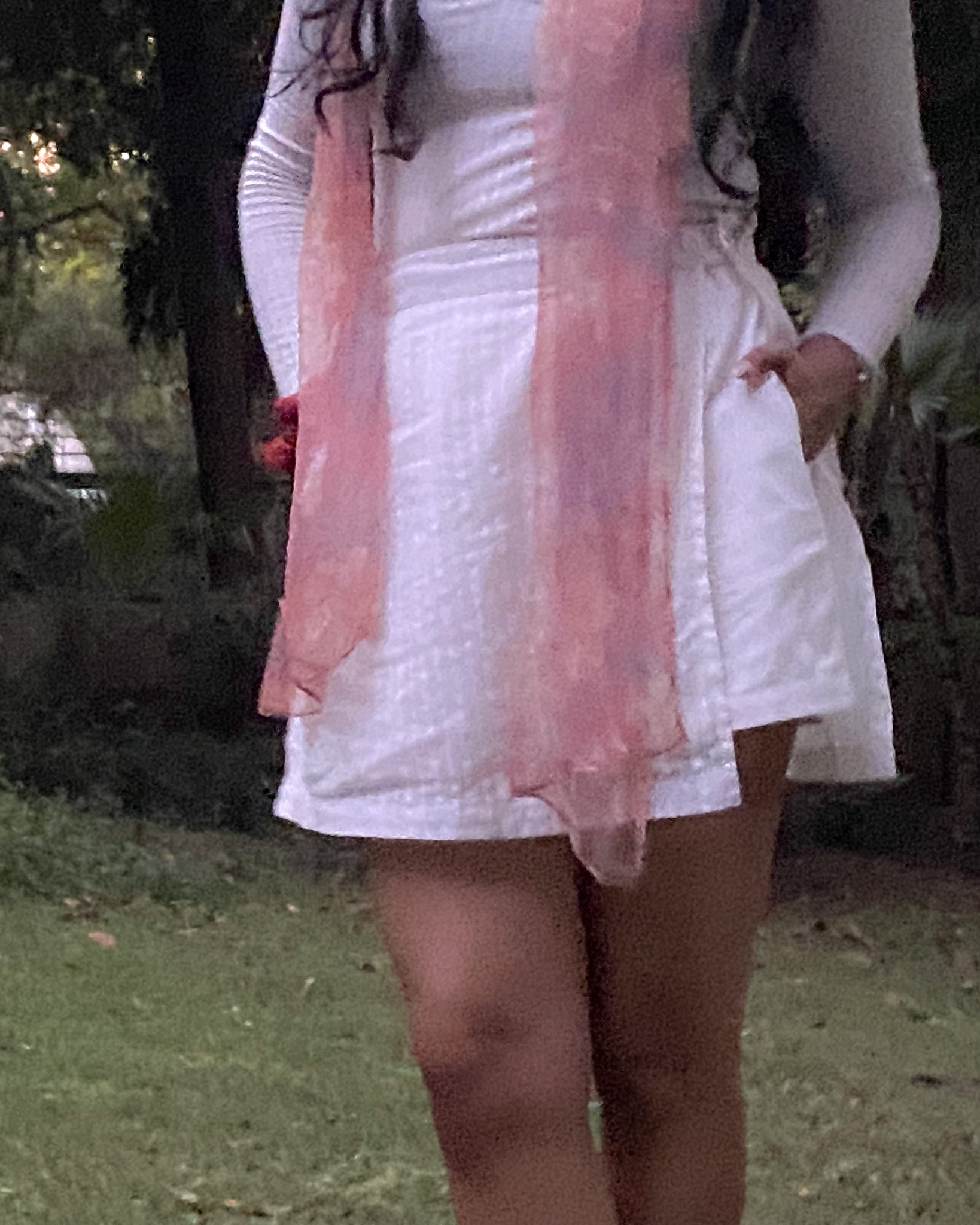 cotton dobby white skorts with deep side pockets